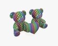 Two Teddy Bear Plush Toys With Heart 3D модель