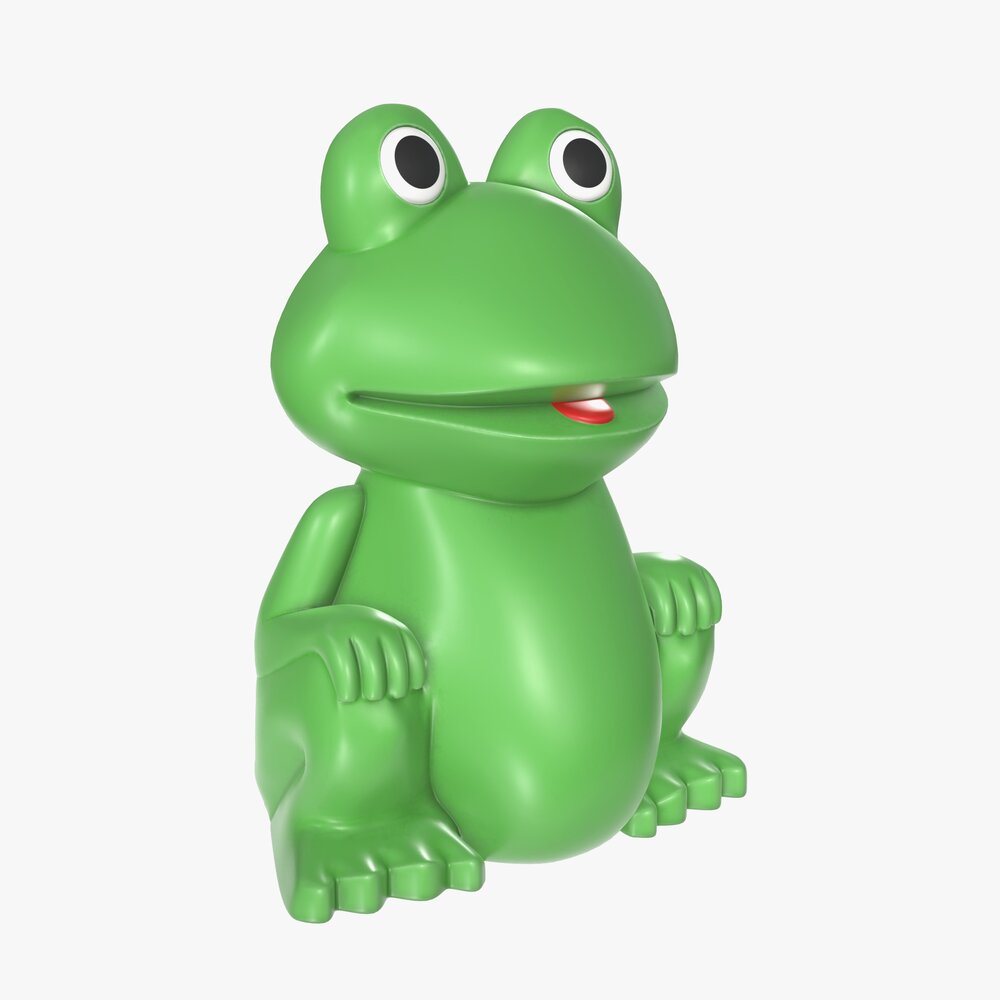 Green Frog Toy 3D 모델 