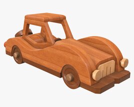 Car Retro Wooden 3D model
