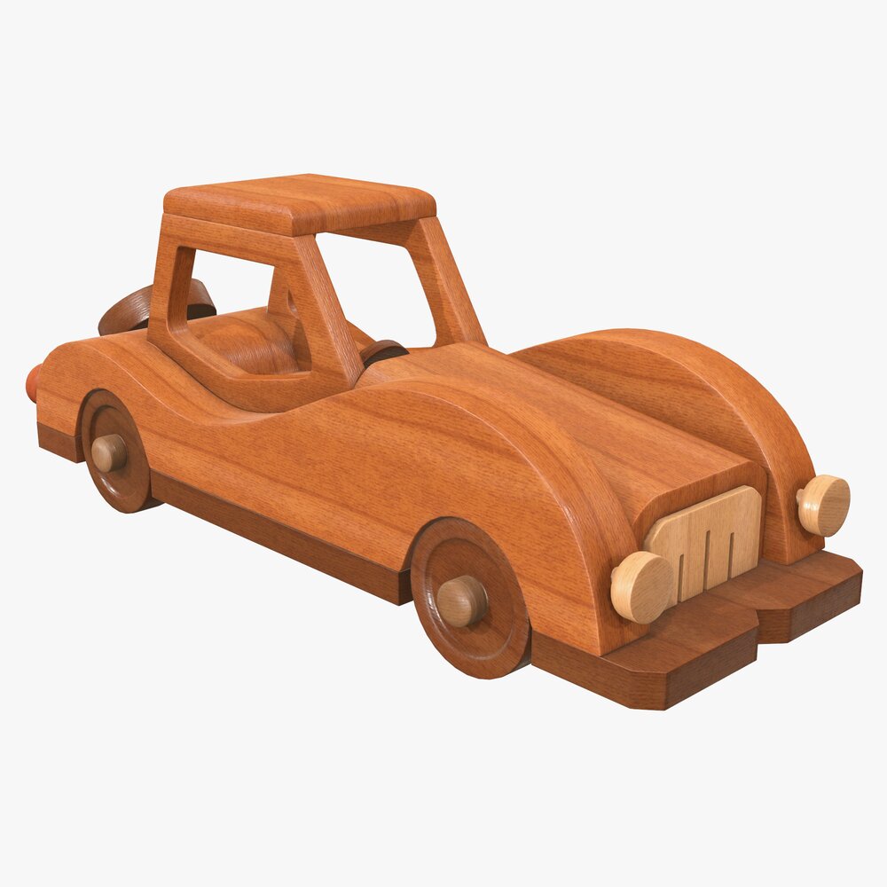 Car Retro Wooden 3Dモデル