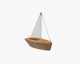 Wooden Sailboat Modèle 3d