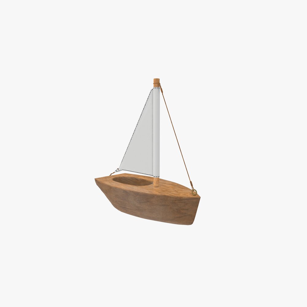 Wooden Sailboat Modèle 3D