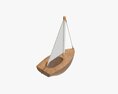 Wooden Sailboat 3d model