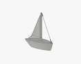 Wooden Sailboat Modèle 3d