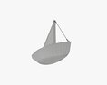 Wooden Sailboat 3D-Modell