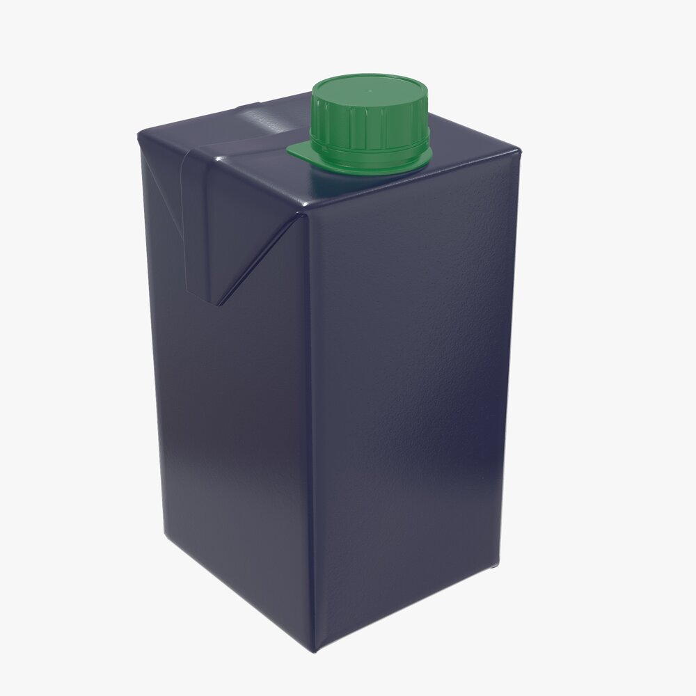 Juice Cardboard Box Packaging With Cap 500ml Modello 3D