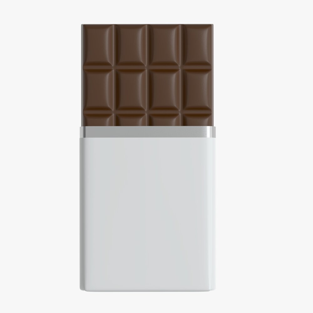 Chocolate Bar Brown Packaging Opened 01 3D 모델 