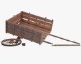 Wooden Cart Broken Modello 3D