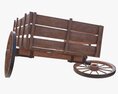 Wooden Cart Broken 3D 모델  top view