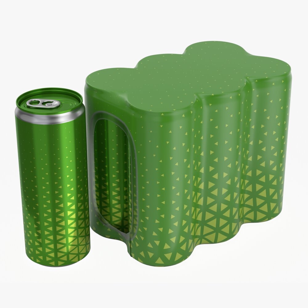 Packaging For Six Slim 250ml Beverage Soda Cans Modèle 3D