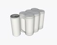 Packaging For Six Slim 250ml Beverage Soda Cans 3d model