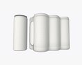Packaging For Six Slim 250ml Beverage Soda Cans 3D модель