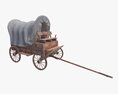 Wagon Wooden Covered 3D 모델 