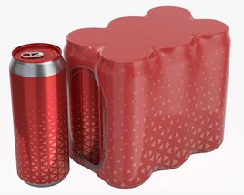 Packaging For Standard Six 500ml Beverage Soda Beer Cans 3D model