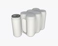 Packaging For Standard Six 500ml Beverage Soda Beer Cans Modello 3D