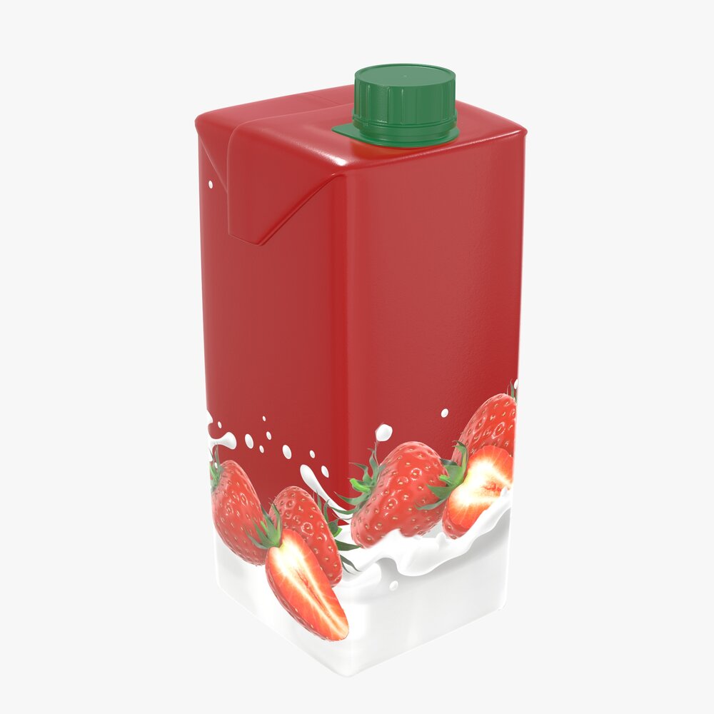 Milkshake Cardboard Box Packaging With Cap 470ml 3D-Modell