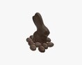 Chocolate Rabbit With Eggs 3d model