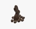Chocolate Rabbit With Eggs 3d model