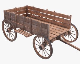 Wooden Cart 2 3D model