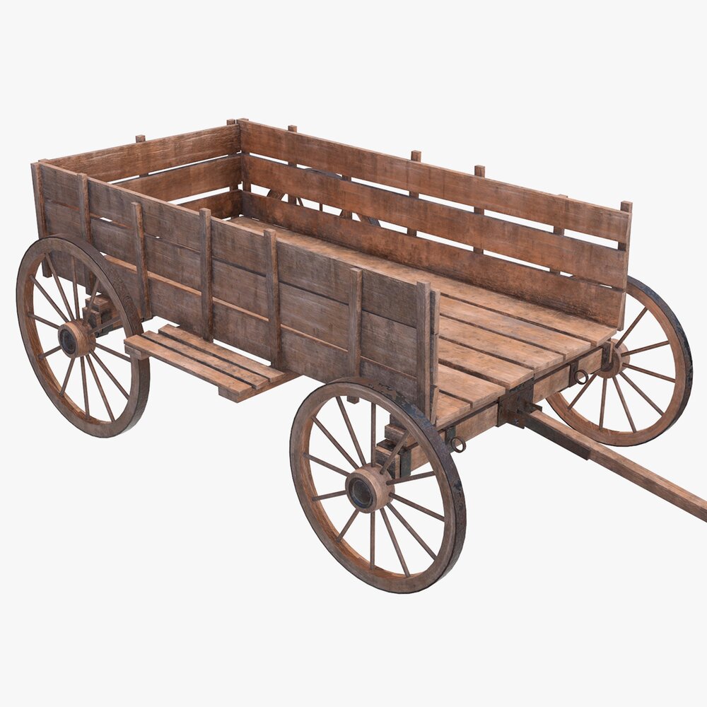 Wooden Cart 2 3D model