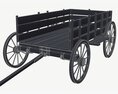 Wooden Cart 2 3D-Modell Rückansicht