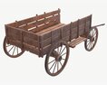 Wooden Cart 2 3D-Modell Draufsicht