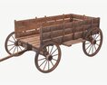 Wooden Cart 2 3d model front view