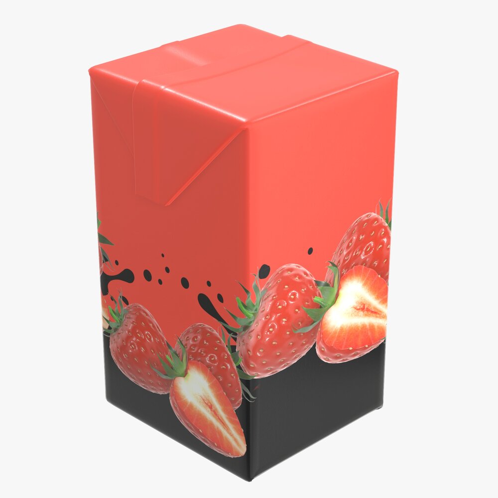 Juice Cardboard Box Packaging 500ml 3D модель