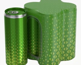 Packaging For Four Slim 250ml Beverage Soda Cans 3Dモデル