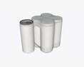 Packaging For Four Slim 250ml Beverage Soda Cans 3D модель