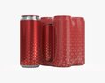 Packaging For Standard Four 500ml Beverage Soda Beer Cans 3D 모델 