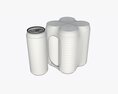 Packaging For Standard Four 500ml Beverage Soda Beer Cans Modelo 3d