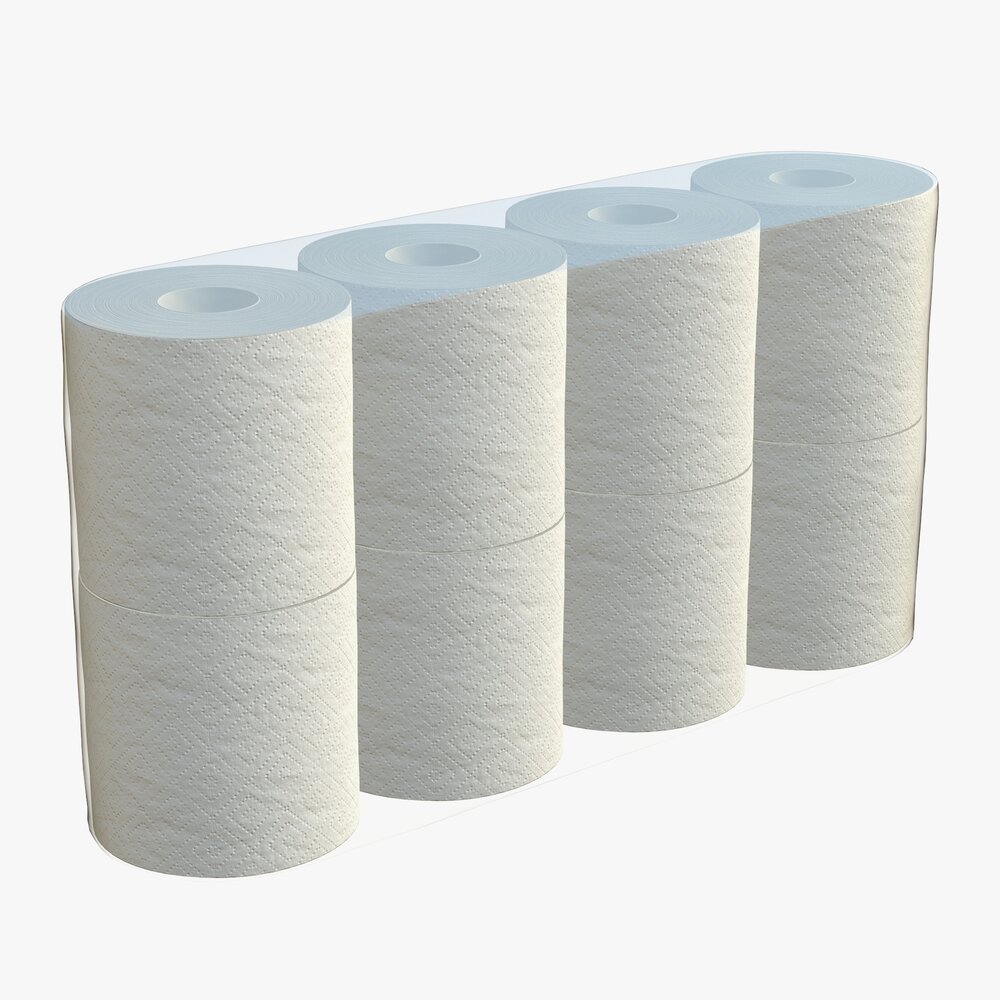 Toilet Paper 8 Pack Large 3D-Modell