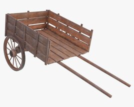 Wooden Cart 3 3D model
