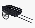 Wooden Cart 3 3D 모델  front view