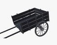 Wooden Cart 3 3Dモデル clay render