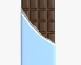Chocolate Bar Brown Packaging Opened 04 3D модель