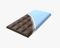 Chocolate Bar Brown Packaging Opened 04 3d model