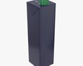 Juice Cardboard Box Packaging With Cap 1000ml Slim Modelo 3D