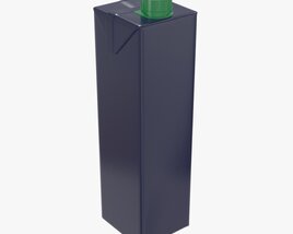 Juice Cardboard Box Packaging With Cap 1000ml Slim Modèle 3D