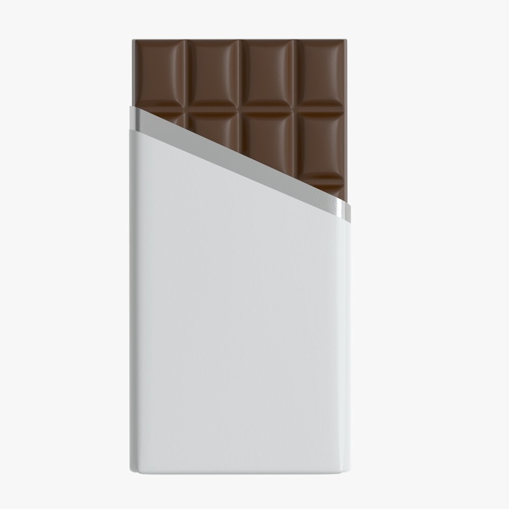 Chocolate Bar Brown Packaging Opened 02 3D 모델 