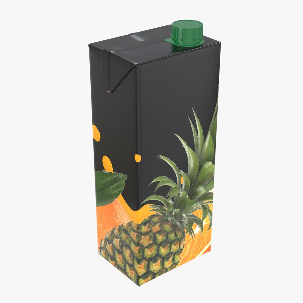 Juice Cardboard Box Packaging With Cap 1500ml 3D模型