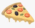 Pizza Slice With Dripping Melted Cheese 3Dモデル