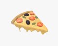 Pizza Slice With Dripping Melted Cheese Modèle 3d