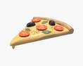 Pizza Slice With Dripping Melted Cheese 3D-Modell