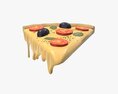 Pizza Slice With Dripping Melted Cheese 3d model