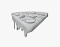 Pizza Slice With Dripping Melted Cheese 3D модель