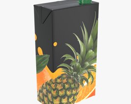 Juice Cardboard Box Packaging With Cap 2000ml Modelo 3D