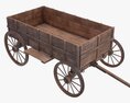 Wooden Cart Modèle 3d