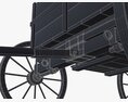 Wooden Cart 3d model wire render